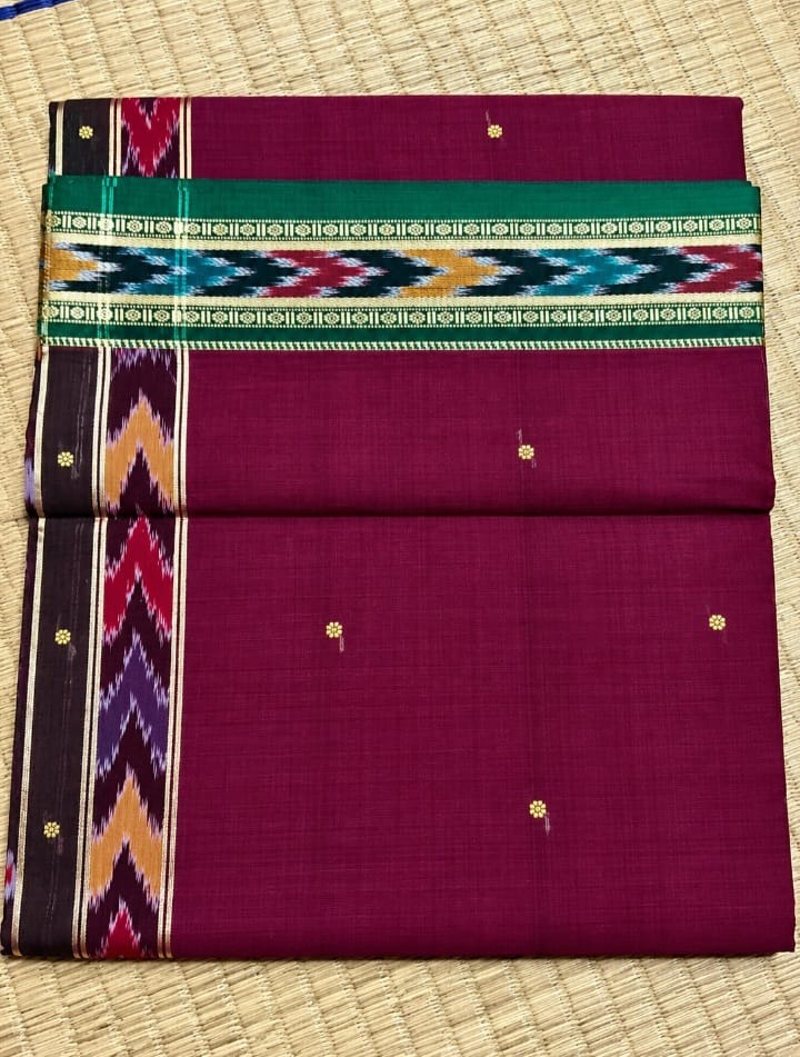 Maroon Ikkat Saree