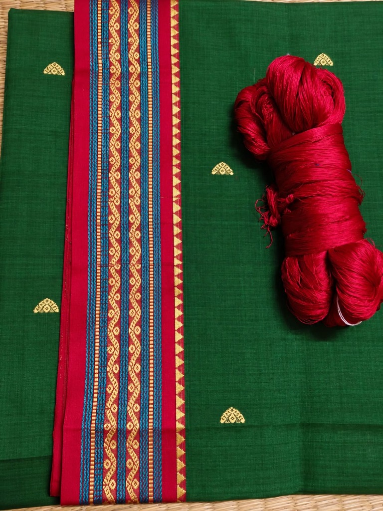 Green and Pink Saree Thread